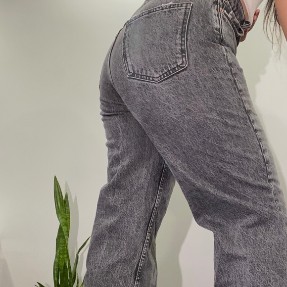 (Brand New) Women's Zara high waist straight leg distressed jeans. - Picture 2 of 8